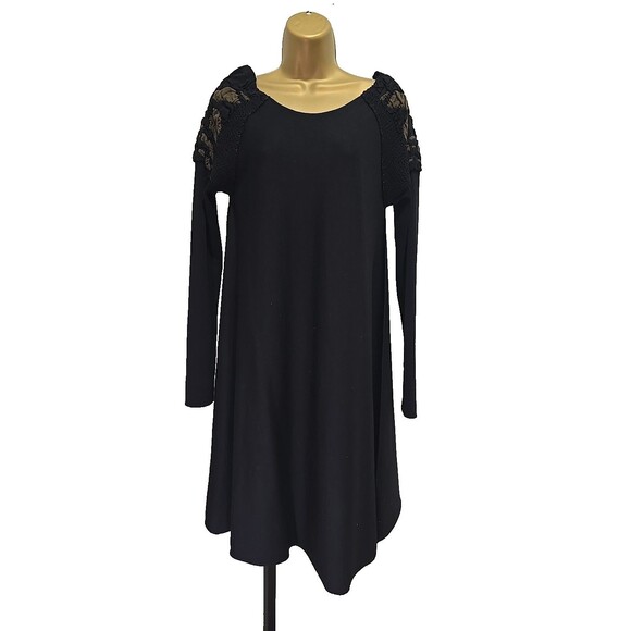 Crea Merino Wool Midi Dress Lagenlook Womans Euro 44 US 14 Trapeze Embroidered - Picture 1 of 8